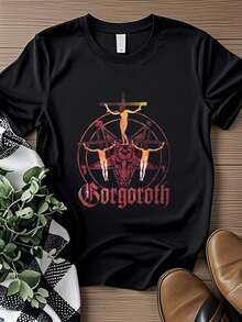 180g Pure Cotton GORGOROTH T-Shirt Top For Everyday Wear Soft Versatile Casual Men's Slightly Designer Clothes Stylish Summer Fashion Graphic Stretched Unisex Print Round Neck Short Sleeve Streetwear For Women Comfortable Breathable