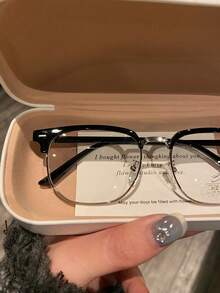 Blue Light Glasses For Woman Men Safety Glasses Blue Light Blocking Glasses  Protection Computer Gaming Glasses    Women Cute Light Weight Red Frame Oversized Non Prescription Small Face Square   Reduce Eye Fatigue On Computers, TVs, Phones, And Games, Suitable For Computer Lense Screen Protector Plain Glasses   Clear Lens Glasses - 金色 - 查看 9