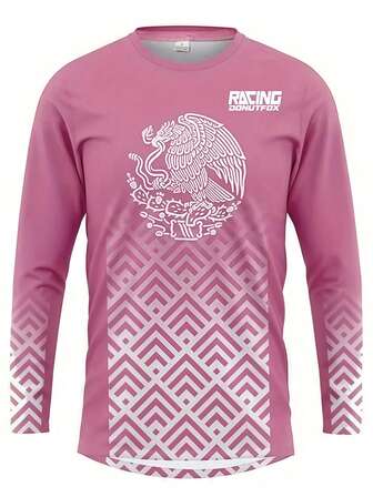 DONUTFOX Camiseta de ciclismo de montaña, camiseta de carreras de bicicleta, camiseta MTB BMX ATV, camiseta de fitness para hombres, camiseta de manga larga de secado rápido y transpirable 2025