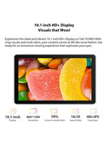 Blackview Blackview Tab 70 Wifi SmartTablet 4GB+64GB Global Version 10.1-Inch HD+ Display Support Widevine L1 Dual Box Speakers 6580mAh Massive Battery 8MP Front Camera 5MP Rear Camera Android 14 WiFi 6