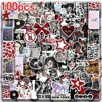 100 st. Y2K-stil färgglada söta djurklistermärken, lämpliga för planerare, laptop, vattenflaska, kylskåp, böcker, bagage, skrivbord, hjälm, skateboard, gitarr, scrapbook, gör-det-själv-låda, förpackningsetiketter, festdekorationer