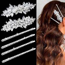 2/4/6/8/10 Peças Presilhas de Cabelo com Strass, Grampos de Cabelo com Cristal e Pérola Cintilante, Acessórios de Cabelo Elegantes para Casamento, Baile, Dia dos Namorados, Dança, para Cabelos Grossos e Longos, Noivas, Mulheres e Meninas, Tiaras - A - Visão 18
