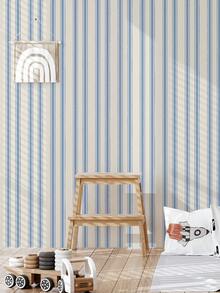 1 片波西米亚风格时尚蓝色、粉色、紫色条纹壁纸，易于安装，可拆卸，适用于儿童房、幼儿园装饰 - 彩色 - 查看 23