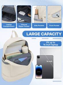 Mochila de Academia de Grande Capacidade, Mochila de Viagem com Compartimento para Notebook de 15,6 Polegadas e Bolsos Laterais para Garrafas, Mochila para Notebook, Mochila Escolar para Meninas do Ensino Médio e Faculdade, Leve e Durável Mochila Casual Escolar para Meninos e Meninas Adolescentes, Mochila Escolar com Vários Bolsos, Bolsa de Trabalho para Estudantes Universitários Menina e Menino, Bolsas e Estojos para Laptop de Volta às Aulas