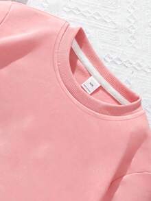 1 Stück Mädchen Y2K süßer Stil Schleifenprint Langarm-Sweatshirt, weich und bequem, tägliche Freizeitkleidung