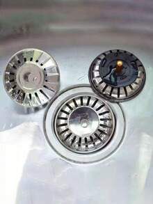 Stainless Steel Kitchen Sink Strainer And Plug - Polished Waste Plug With Hair Trap For Bathroom And Kitchen Drain Protection - Multicolor - View 1