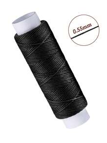 1 Roll Round Waxed Thread 0.55/0.8 Mm 54 Yards, Leather Thread Wax String For Sewing, Stitching, Bookbinding, Bracelet, Braiding,50m