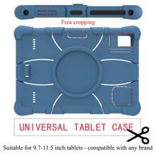 Custodia protettiva universale per tablet da 9,7" a 11,5" con supporto e cinturino da 360°, antiurto, include una penna stilo, guscio protettivo in silicone morbido e personalizzabile, compatibile con iPad, Teclast e altri marchi, dimensioni: 17,5x25,6 cm (9,7", 9,8", 10,1", 10,3", 10,4", 10,6", 11", 11,5" ecc. escluso il tablet)