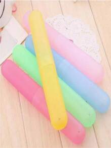 4pcs/1pc Portable Travel Toothbrush Holder, Breathable Toothbrush Storage Box, Candy-Colored Frosted Felt Toothbrush Head Protector, For Dust And Bacteria Prevention, Suitable For Daily Family Use, Business Trips, Travel, Dormitory Use, Unisex, Bathroom Accessories, Storage Accessories, Back To School.