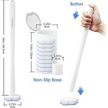 NEWDisposable Toilet Bowl Brush With 40 Toilte Wand Refills Toilet Bowl Cleaner Wands Toilet Cleaning System Starter Kit7.3 - 白色 - 查看 2