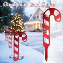 1 peça, estacas de jardim de doces de Natal, perfeitas para jardins ao ar livre, gramados e decorações de portas, adequadas para festas de fim de ano e decorações de Natal em casa.