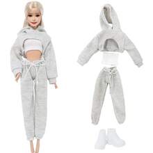 3pcs Grey Casual Sports Outfit Set, Suitable For 11.5 Inch Princess Doll Dress Up Game Toys, Birthday Gift (Doll Not Included)