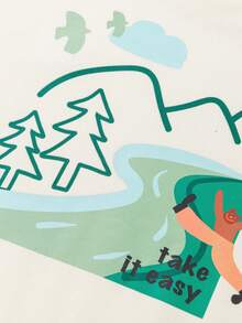 mini bala Young Boy Artist Collab Loose Fit Long Sleeve Sweatshirt 2025 Fall - Milky White - View 8