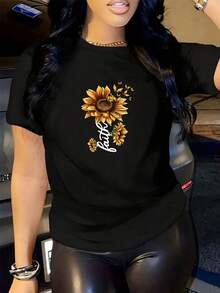 Mujer Camiseta de mujer México Envío Tela transpirable de alta calidad Manga suelta Estampado de  Lavado a máquina Fresco Deportes Cuello redondo Casual Manga corta Versátil Nueva Era  Lavable a máquina, top casual de cuello redondo de deportes de trabajo estudiantil, moda cómoda y moderna |vestidos de mujer verano almacen local - Negro - Ver 1