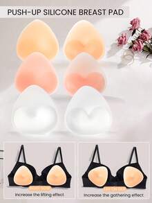 2pcs Seamless Silicone Bra Inserts - Reusable Invisible Adhesive Straps For Bikini & Wedding Dresses, Strong Hold, Hand Washable, Solid Color Design, Reusable Lingerie | Smooth Texture | Durable Silicone