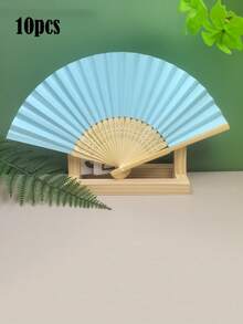 1pc/2pcs/9pcs/10pcs Colorful Paper Hand Fan, Foldable Fans For Wedding Guests, Ideal Fashion Accessory And Gift (The Front Side Of The Fan Is Intact, But The Back May Have Some Dye Staining Which Is Unavoidable) - Multicolor - View 17