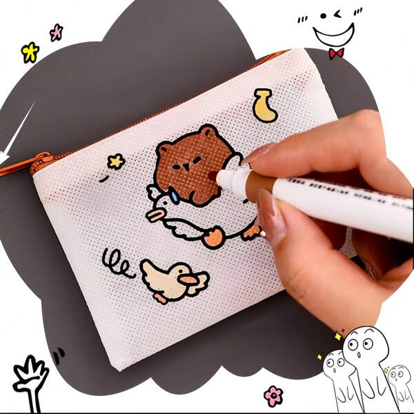 Nova bolsa pequena feita à mão com grafite de capivara, bolsa para guardar moedas faça você mesmo, bolsa de armazenamento com porta-cartões pintado de alta qualidade, bolsa de armazenamento durável feita por você mesmo
