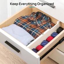 Vtopmart 6 Pack Drawer Dividers For Clothes, 4&#34; High 116&#34;-17&#34; Adjustable Expandable Dresser Drawer Organizer, Plastic Drawers Separators For Dresser, Baby Clothes, Underwear, Kitchen &Amp; Office Storage