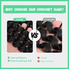 3 paquetes de extensiones de cabello trenzado jamaicano rizado de 8 pulgadas para cabello crochet, rizado de varita saltarina, cabello crochet corto jamaicano de 8 pulgadas (paquete de 3 1B) - 1b - Ver 5