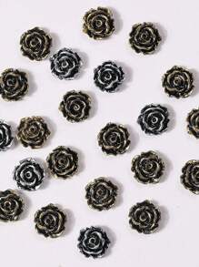 30 Peças Decorações de Unhas de Metal, Nova Joia de Liga Vintage Punk, Decoração de Metal Barroco Misto, Acessórios de Unhas de Metal 3D Usáveis Incluindo Camélia, Coração, Letra, Faca Curva, Conjunto de Estilo Escuro, Suprimentos de Arte de Unhas, Design de Unhas DIY da Moda, Ferramentas de Manicure Interessantes e Minimalistas, Presente Adequado para Família, Namorada, Melhores Amigas Unhas Encantos de Unhas Gemas de Unhas