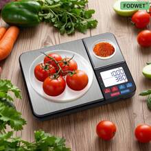 FODWET Dual Platform Digital Kitchen And Food Scale, 11 Pound Capacity And Precision 16oz Capacity, Black With Stainless Steel Weight Grams And Ounces For Cooking, Baking, And Jewelry Weighing (3*AAA Batteries Cluded)