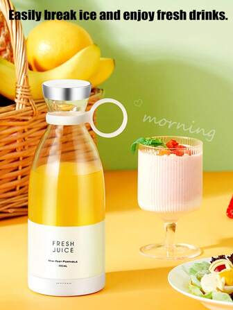 1PC Portable Fruit Juicer Cup, Wireless Mini Fruit Blender Juicer - USB Charging, Built-Inlithium Battery, Easy To Clean, Suitable For Carrying Around!
