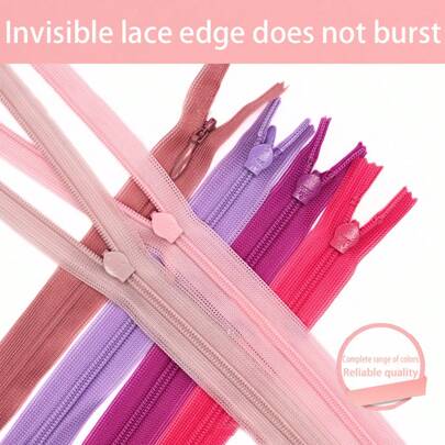 6 peças/12 peças/18 peças de zíperes fechados invisíveis de renda de nylon 3# de cores misturadas, adequados para vestidos, travesseiros, etc.