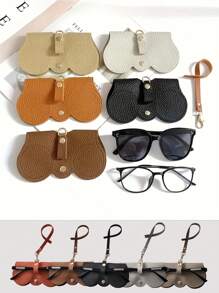 1 pieza Bolsa compacta para gafas, Bolsa portátil para gafas, Bolsa de almacenamiento para gafas de sol y de miopía, Bolsa colgante protectora anti-pérdida