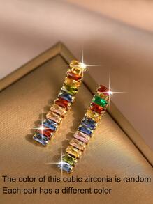 LXOEN 1 Pair Luxury Geometric Water Drop Shiny AAA Cubic Zirconia Dangle Earrings For Women Delicate Long Tassel Bridal Wedding Statement Earring