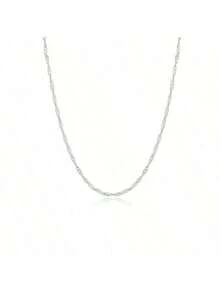 1 chiếc dây chuyền bạc 925 Sterling Silver kiểu Singapore, tối giản, thời trang, đa năng, dài 50cm. - Dây chuyền chuỗi sóng - Xem 9