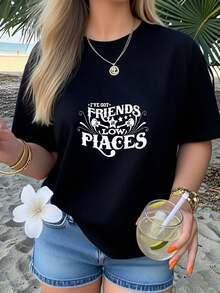 I've Got Friends In Low Places Country Music T-Shirt         Graphic Tees Women Crop Tops Summer Outfits For Women Summer Tops T-Shirt