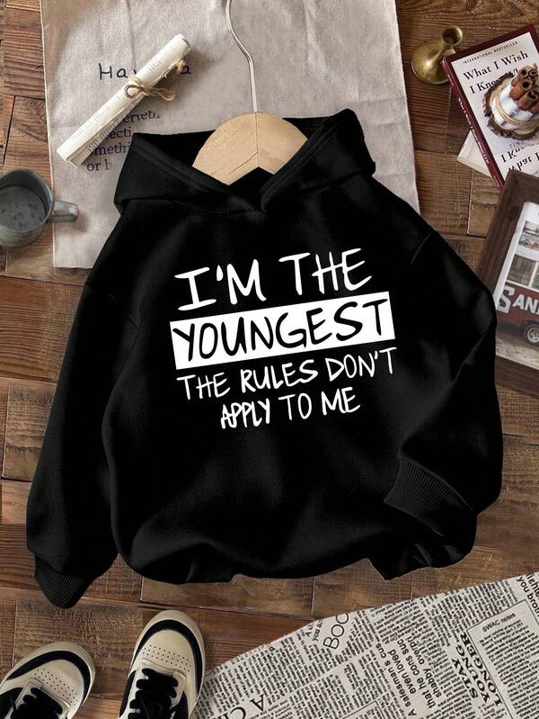 Toddler Letter Pattern Warm Hoodie