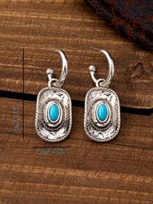 1 paire de boucles d'oreilles vintage bohème style western à pendentif, convient pour le port quotidien et les vacances des femmes - boucles d'oreilles - Voir 7