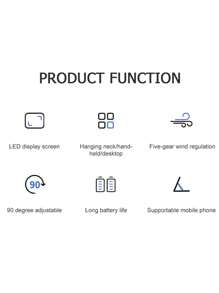 1 pezzo Ventilatore portatile ricaricabile USB a colore unito, lunga durata della batteria, alta velocità del vento, con supporto, dimensioni mini, display LCD, multifunzione, adatto come regalo, per rinfrescarsi d'estate, per uso all'aperto, sport, lavoro, viaggio, spiaggia, campeggio, casa, ufficio, studio