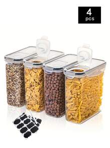 2pcs/4pcs Multipurpose Airtight Cereal & Dry Food Storage Containers, Easy To Store, Ideal For Kitchen Organization & School Supplies