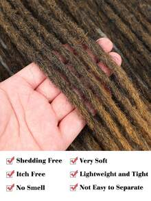 Dreadlock Extensions 20 Strands Boho Style Crochet Hair Dreads Synthetic Single Ended Hippie Loc Hair Extensions Handmade Crochet Braids For Women & Men - 漸變金色 - 查看 4