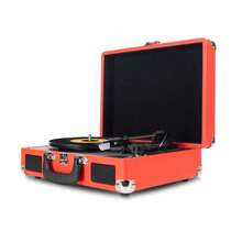 Máy quay đĩa Bluetooth cổ điển VC400, đầu đĩa than và bộ số hóa, 2 loa tích hợp, thiết kế vali ✅ Giao hàng 24/48h - Đỏ - Xem 3