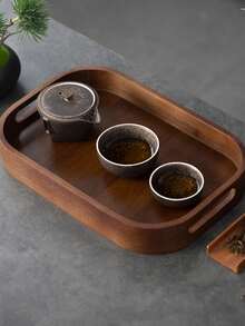 1 件带手柄的胡桃木托盘，用于盛放食物、小吃、饮料、寿司、牛排、披萨、甜点、蛋糕、面包、早餐托盘、咖啡托盘、茶托盘、冷盘 - 紫紅色 - 查看 3