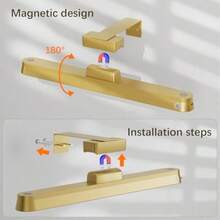 Gold, Art Display Light For Picture Frame Artworking Portrait, Timer Painting Light, Dimmable, 2-Pack 16in Magnetic Rechargeable Picture Light With Remote, Picture Lights For Wall Battery Operated - 11 - View 2