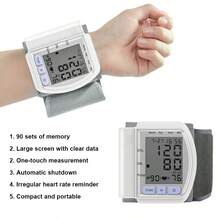 CHANG KUN Automatic Wrist Blood Pressure Monitor - A Digital Sphygmomanometer With A Large LCD Display, Pulse Rate Detection, Adjustable Cuff And A Durable PP Storage Box, Battery-Powered(Batteries Not Included) - trắng - Xem 3
