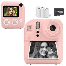 Upgrade Camera Instant Print voor mannen en vrouwen, 1080P HD Dual-Lens Selfie Digitale Camera met Printpapier Kerst Verjaardagscadeaus voor mannen en vrouwen, 1200/1300 MAh Oplaadbare Lithium-ion Batterij