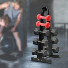 6 Pair 660lbs Dumbbell Rack Stand, 6 Tier Weight Storage Organizer Rack Space Saving With Anti-Slip Pads, For Home Hotel School Gym - Black - View 10