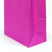 12 个小礼品袋,5.25x3x8 英寸带手柄的粉红色纸袋,牛皮纸粉红色纸袋,适用于小礼物、生日、婚礼派对礼品、零售、商品。单身派对袋。 - 玫紅色 - 查看 6