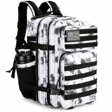 SEYATULLH 45L Tactical Backpack, Military Backpack, Outdoor Hiking Camping, With Water Bottle Holder