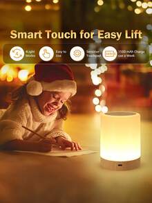 1PC Ambient Festive Gift Nightlight, Soft Glow, Decorative, Rechargeable, LED, Warm, Portable, Stylish, Cozy, Unique, Festive, Durable, Versatile.