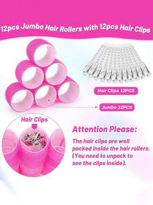 24 Piece Curling Iron With Clip Set, Suitable For Long, Medium And Short Hair. Self Held Curling Iron With Bangs, No Heat Curling Iron, No Damage To Hair, Women's Gift, Women's Hair Styling Curling Iron - Curling Styling Tool,Back To School,Travel Holiday Essentials,Hair Accessories For Women - Multicolor - View 5