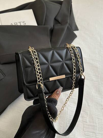 Fashion Solid Color & Printed Wide Strap Hard Handbag & Shoulder Bag, Women New Year Edition