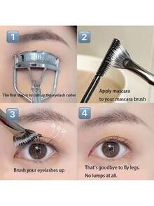 2/1支装自然睫毛告别蜘蛛睫毛膏刷，多功能斜角睫毛梳化妆工具扇形弯头睫毛梳斜角化妆刷，眉刷，眼影刷，螺旋刷 - 彩色 - 查看 3