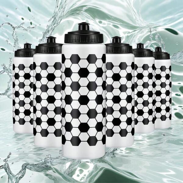 1/2 PCS Sports Squeeze Water Bottle Soccer Water Bottles 20 Oz Reusable Plastic Water Bottles With Pull Top LID Water Bottle For Boys Girls, School Sports Basketball, Tennis, Rugby