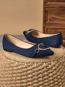 WHDXY 1 双女士尖头平底鞋，柔软皮革办公鞋，百搭乐福鞋，浅口软底仙女风格平跟一脚蹬通勤休闲鞋